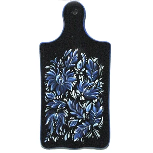 Black kitchen board, painted by hand, beech (36.5x17x1.5 cm)