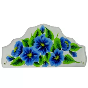 Key holder hanger White crown, hand-painted, solid wood (34x19 cm.)