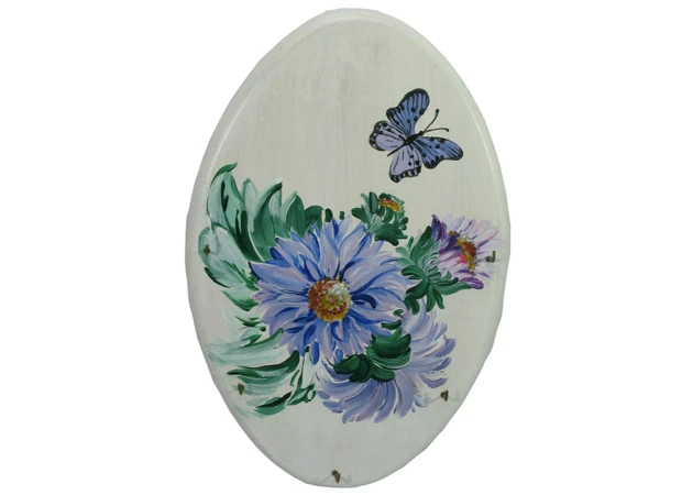 Фото 1 - Key hanger White, hand-painted, solid wood (32x24 cm.)