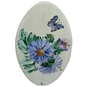 Key hanger White, hand-painted, solid wood (32x24 cm.)