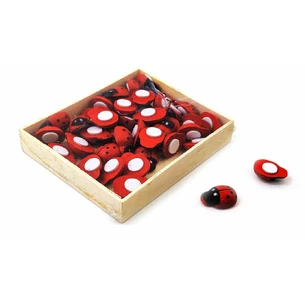 Ladybug wooden stickers (set of 40 pcs) (2x1x1 cm)