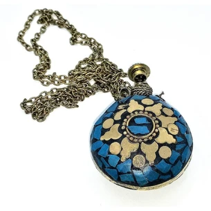 Aromacoulon Sun bronze inlaid with turquoise (5.5x4.5x2 cm)