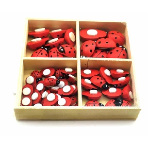 Ladybug wooden stickers (set of 56 pcs) (box 9x9x1.5 cm)