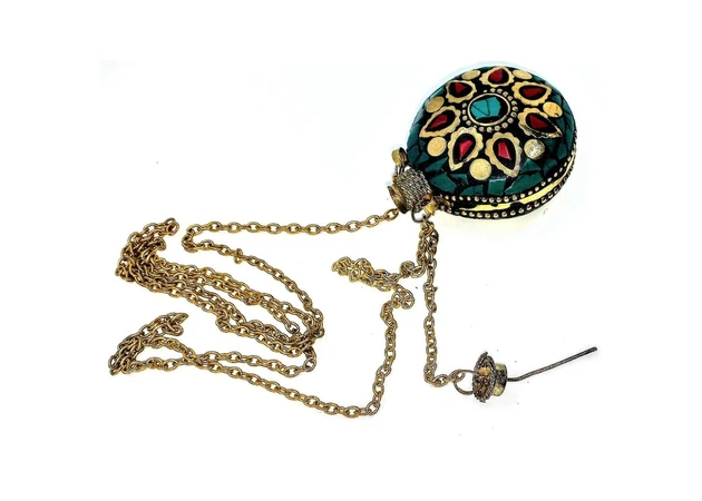 Фото 1 - Aromacoulon Sun bronze inlaid with malachite and corals (5.5x4.5x2 cm)