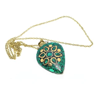 Aromacoulon Sun bronze inlaid with malachite (5.5x4.5x2 cm)