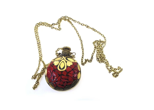 Фото 1 - Aromacoulon bronze inlaid with red stones (5.5x4.5x2 cm)