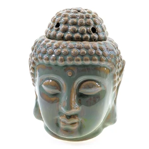 Aroma lamp ceramic Buddha green (14x10.5x11 cm)