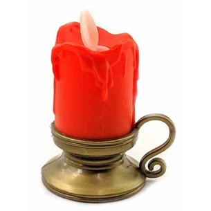Candle with LED lighting with a moving flame red (9x7x5.5cm)