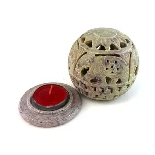 Подсвечник Аромакурница из мыльного камня (7,5х7,8х4,8 см)