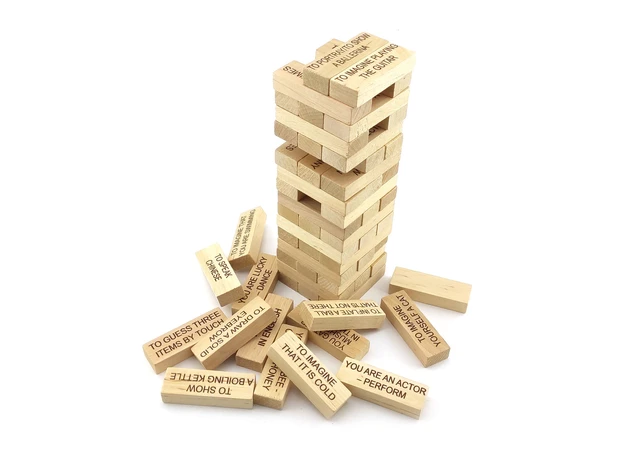 Фото 1 - Board game Jenga with ghosts with bag, inscriptions in English (60 bars) (28.5*7*7cm)