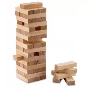 Eco-knotted jenga with a bag (knotted jenga, smooth blocks) 60 blocks (28.5x7x7 cm)
