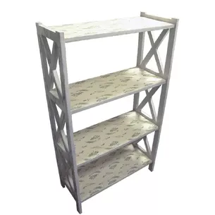 Lavender violet shelf, 4 shelves, solid wood (70 x 120 x 30 cm.)