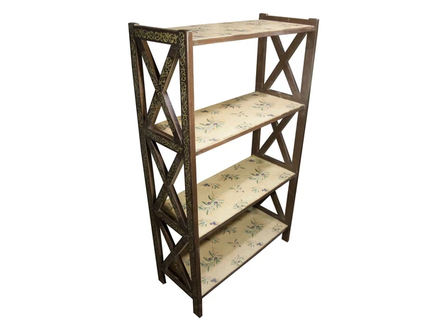 Фото 1 - Brown olive shelf, 4 shelves, solid wood (70x120x30 cm)