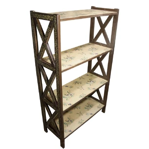 Етажерка Оливки коричневий, 4 полиці, масив дерева (70х120х30 см)