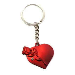Keychain Heart with rose