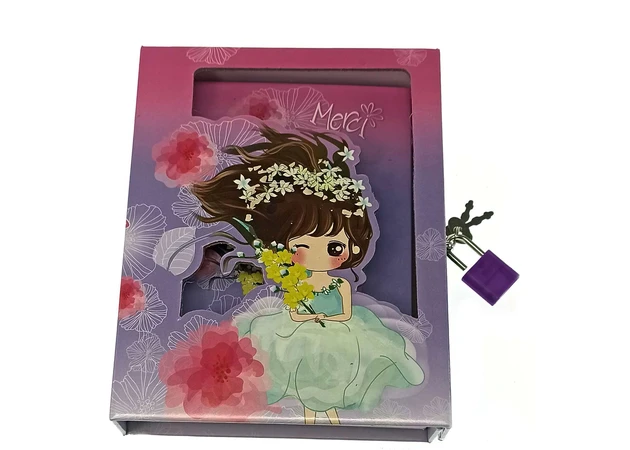 Фото 1 - Notebook with lock for girls lilac (2 keys) (16.5x13x3.5 cm)