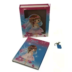 Блокнот з замком для дівчаток блакитний (2 ключа) (16,5х13х3,5 см)