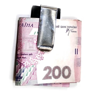 Metal-leather money clip (7.5x3.5x0.5 cm)