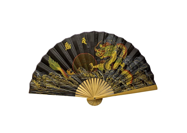 Фото 1 - Bamboo fan with silk in assortment (50 cm)