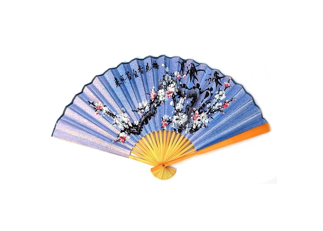 Фото 1 - Bamboo fan with silk in assortment (50 cm)