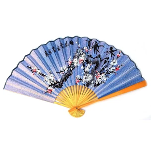 Bamboo fan with silk in assortment (50 cm)