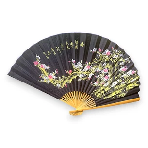 Sakura wall fan on a black fabric background (90x5.8x157 cm)