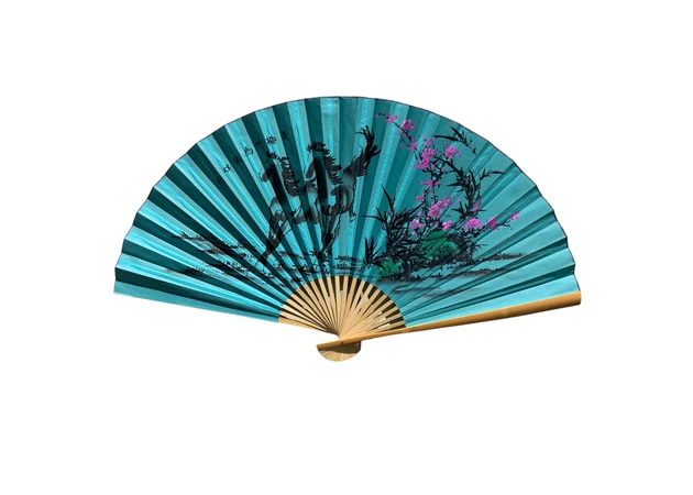 Фото 1 - Wall fan Horses on a turquoise background fabric (90x5.8x157 cm)