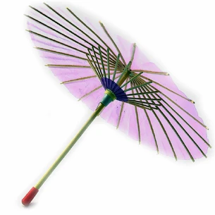 Bamboo umbrella with purple paper (d-30 cm h-23 cm)