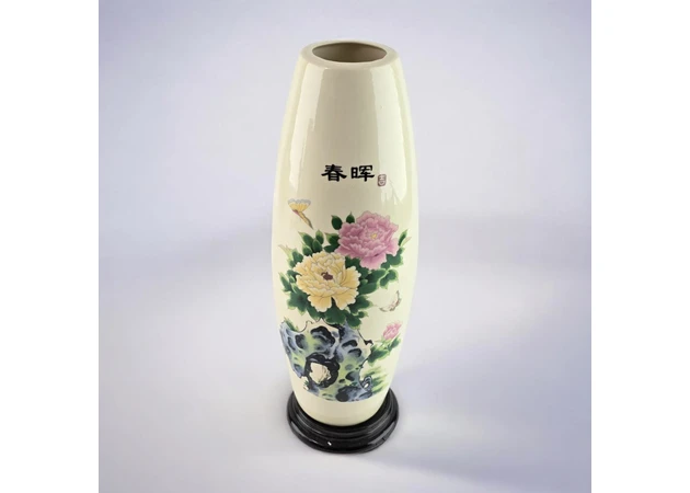 Фото 1 - Porcelain vase on a Peony stand (26x6.3x6.3 cm)