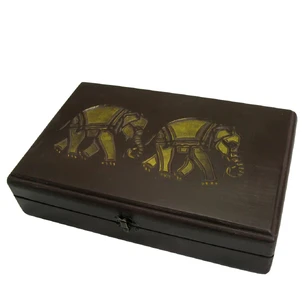 Case for glasses carved Elephant solid wood (31x20x7.5 cm)