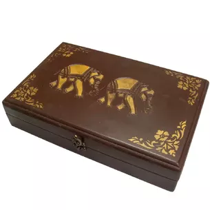 Case for glasses carved Elephant solid wood (37x24x8 cm)