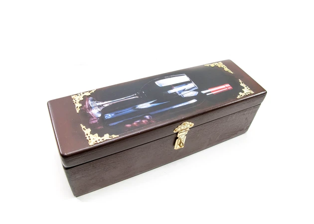 Фото 1 - Bottle case with barman's knife Brown (Solid wood 36x11.5x11.5 cm)