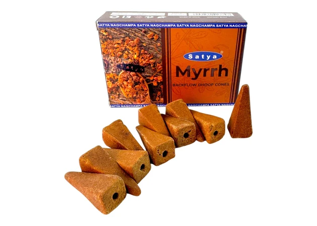 Фото 1 - Myrrah Backflow Dhoop Cone (Мирра)(Satya) 10 конусов в упаковке
