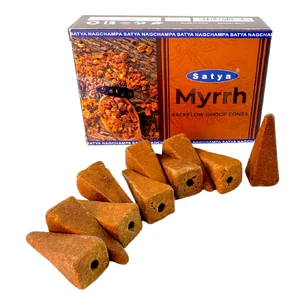 Myrrah Backflow Dhoop Cone (Мірра)(Satya) 10 конусів в упаковці
