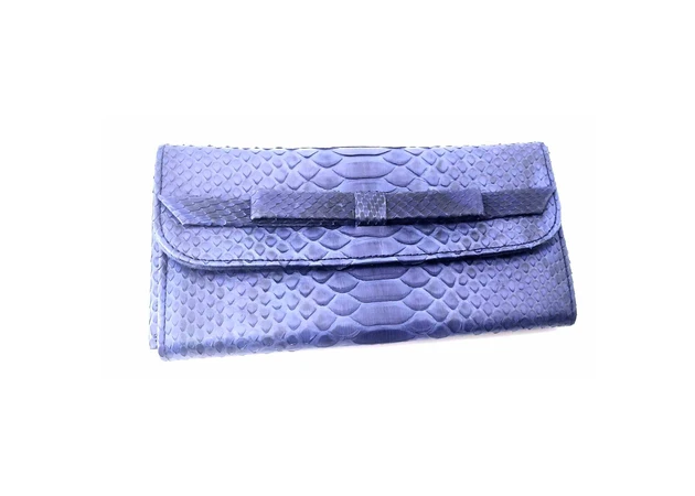 Фото 1 - Blue python leather wallet (20x10x2cm)