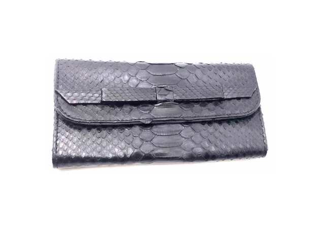 Фото 1 - Python skin wallet black lacquer (20x10x2cm)