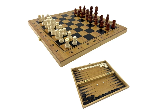 Фото 1 - Игровой набор нарды, шахматы, шашки (33,5 х 33,5 х 2,3 см)