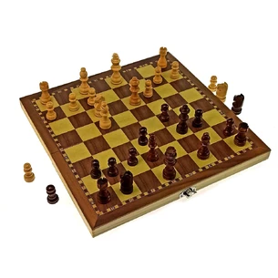 Игровой набор шахматы, шашки деревянные с магнитом (29х29х2 см)