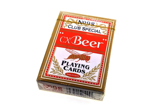 Фото 1 - Карты игральные Beer (9х6х1,8 см) (Пластиковое покрытие) красная рубашка