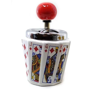 Ceramic Tambourine ashtray with lid (14.5x9x9 cm)