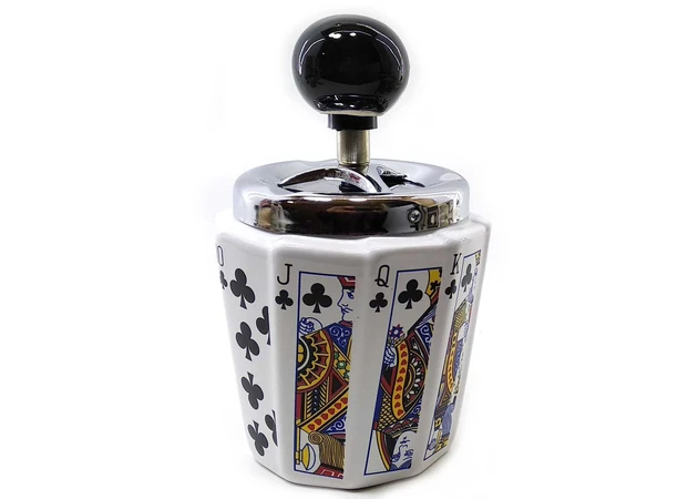 Фото 1 - Trefa ceramic ashtray with lid (14.5x9x9 cm)