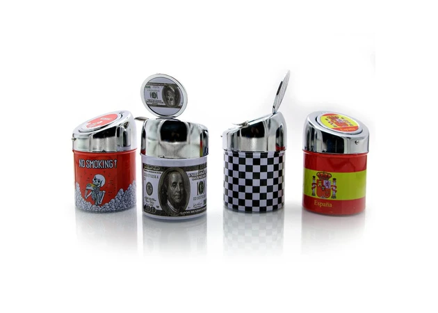 Фото 1 - Metal ashtray with a pattern (10x6.5x6.5 cm)