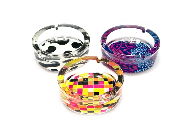 Фото 1 - Round glass ashtray (G13) (d-13, h-4.5 cm)