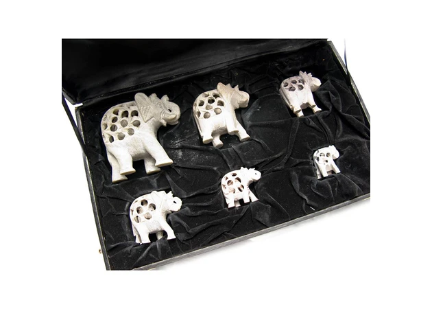Фото 1 - Carved stone elephants (no. 6 pcs.)