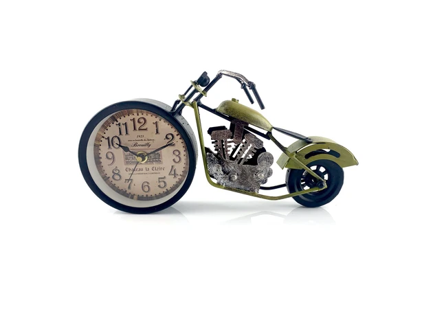 Фото 1 - Desk clock Motorcycle green (28x15x7.5 cm)