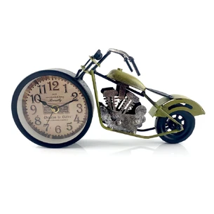 Desk clock Motorcycle green (28x15x7.5 cm)