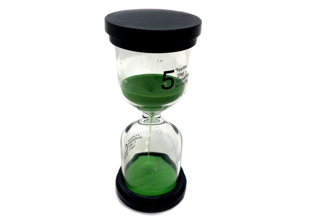Фото 1 - Sand time (5 minutes) Green sand (10.5x4.5x4.5 cm)