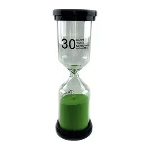 Часы песочные 30 мин зеленый песок (13,5х4,5х4,5 см)