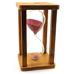 Годинник пісочний в бамбуку Time is Money рожевий (20 хв) (16,5 х10х10 см)