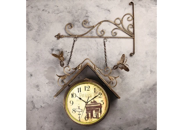 Фото 1 - Two-sided station clocks (d-25 cm 47x68x10.5 cm)
